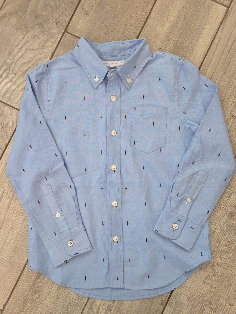Rockets Of Awesome Button-Down Printed Oxford Shirt - Light Blue - Kids